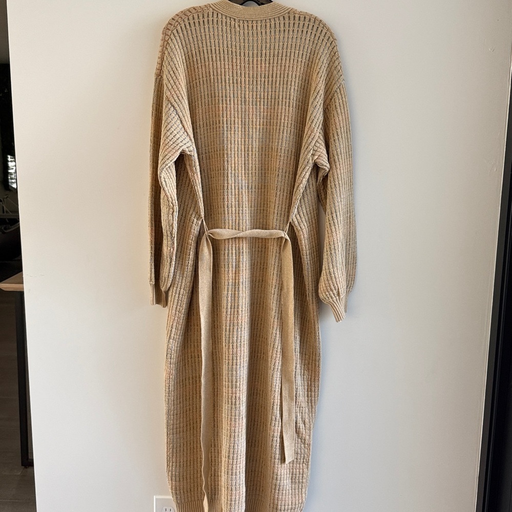 L SPACE ENCINITAS CARDIGAN Duster Cover Up Tan Color size Medium Large - Picture 11 of 15